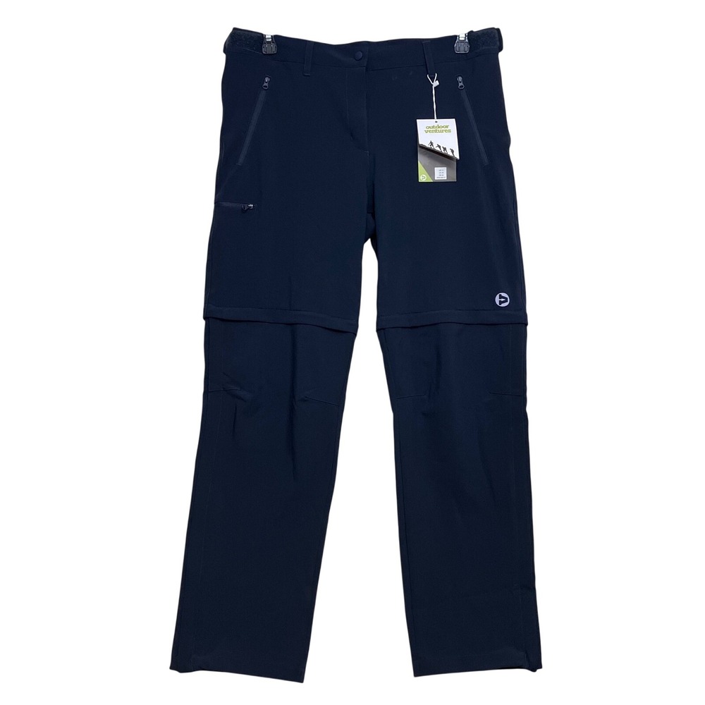 Outdoor Ventures Convertible Hiking Pants Womens 12 Navy Blue New Zip Off Cargo